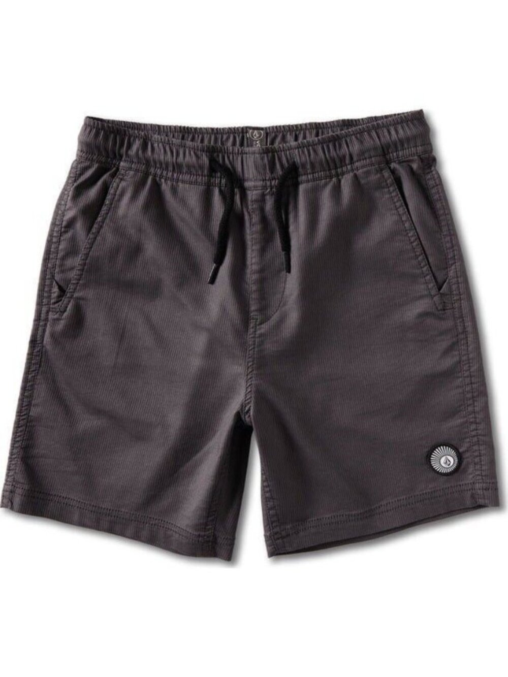 Volcom Mongrol EW 15´´ Shorts Boys Youth Elastic Waist Twill Charcoal Gray L 12